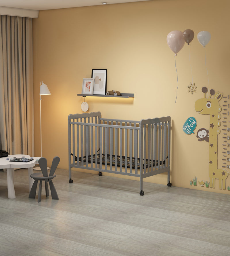 Crib 3 In 1 Convertible, Made Of Sustainable Pinewood, Non Toxic Finish, Comes With Locking Wheels, Wooden Nursery Furniture