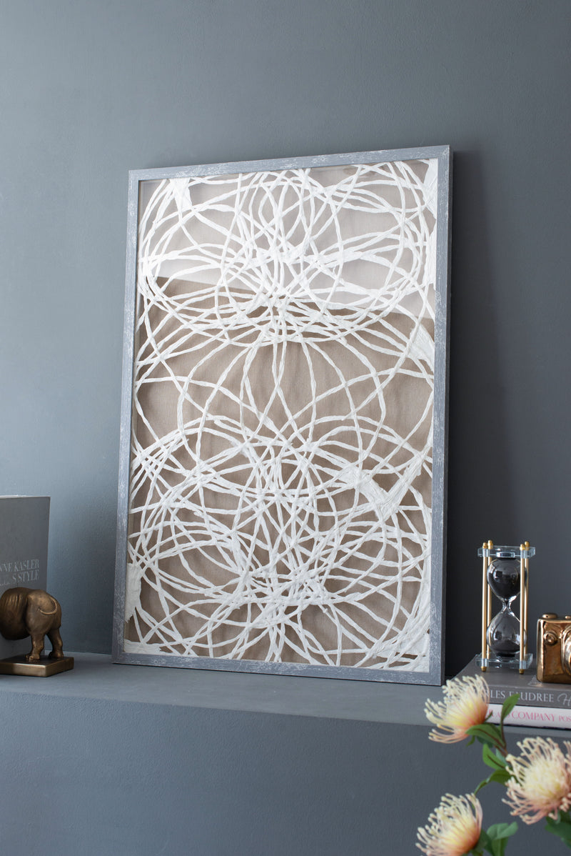 Leaf Shadow Box Wall Decor (Set of 2) - White / Gray