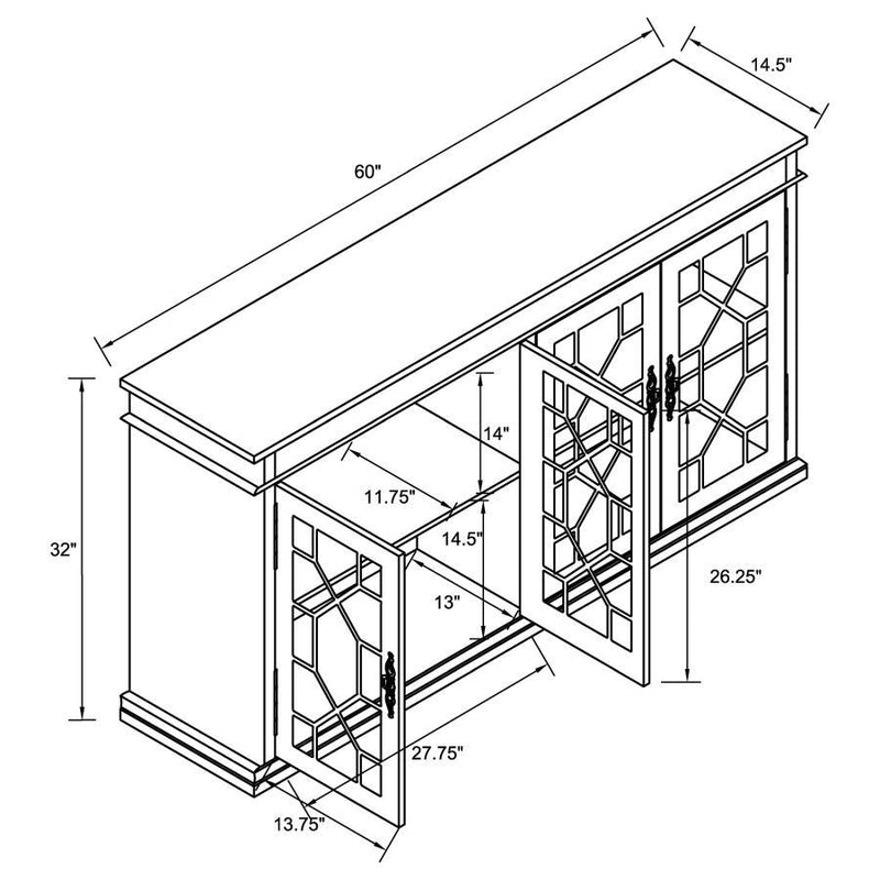 Kiara - Dual Glass Door Accent Cabinet