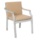 6 Person Outdoor Wooden Dining Set With Umbrella Hole And Removable Cushions For Patio - Gray