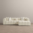 Beatrice - Modern Tufted Right Sectional Sofa - Ivory