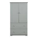 Wide Bathroom Storage Cabinet, Freestanding Storage Cabinet With Two Drawers And Adjustable Shelf, MDF Board With Painted Finish - Gray