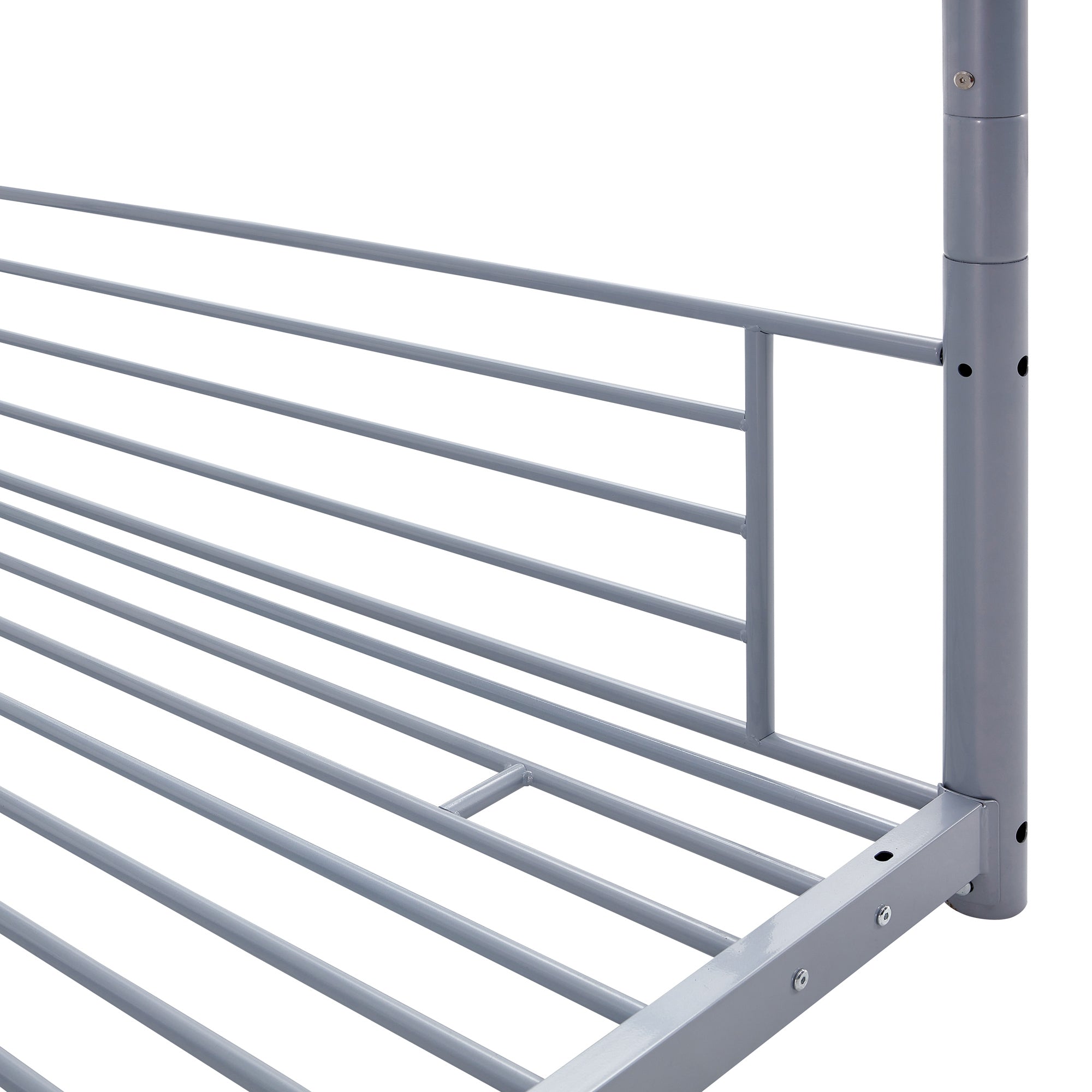 Full-Full-Full Metal  Triple Bed  with Built-in Ladder, Divided into Three Separate Beds,Gray(OLD SKU:LP000297AAE) - Atlantic Fine Furniture Melbourne FL