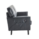 Mid Century Modern Loveseat Sofa With USB Ports, Removable Pillow Cover