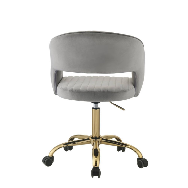Hopi - Office Chair - Gray Velvet & Gold