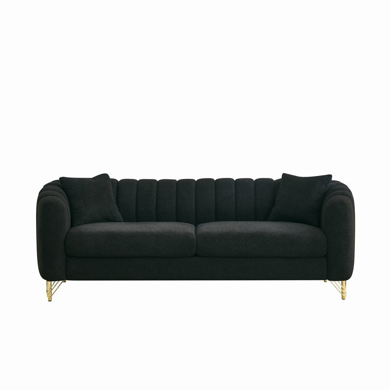 Oversized Sofa, 3 And 3 Seater, Tufted Couch For Living Room - Black
