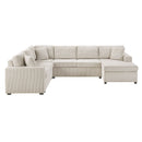 Oversized Sectional U-Shaped Sofa With Chaise Lounge And Three Soft Throw Pillows