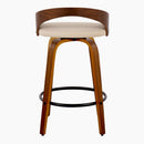 Grotto - Mid Century Modern Fixed Height Counter Stool With Swivel With Round Footrest (Set of 2)