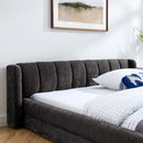Modern Upholstered Bed Frame With Thick Chenille Fabric And Headboard