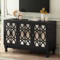 Modern Mirrored TV Stand, 3 Adjustable Shelves For Living Room