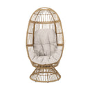 Patio Swivel Basket Egg Chair With Cushion