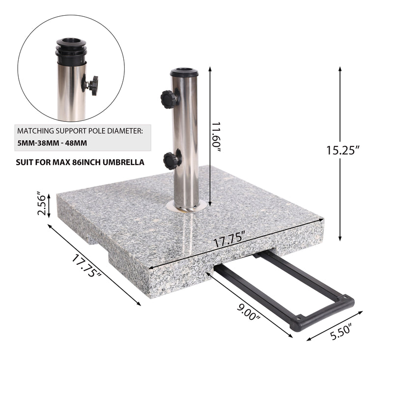 Mojave - Granite Umbrella Base - Natural / Gray