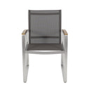 Poetic - Outdoor Dining Chair With Faux Wood Arms And Aluminum Frame (Set of 2) - Gray