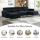 Modern L - Shape Convertible Sectional Sofa With Movable Ottoman