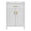 Bathroom Vanity Combo With Ceramic Sink, Luxurious Space-Saving Vanity, 2 Soft Close Doors