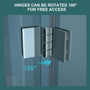 Fold Frameless Shower Door With Tempered Glass