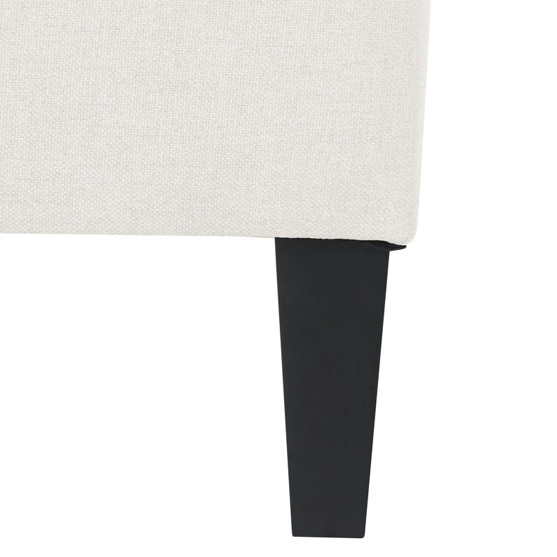 Ottoman With Birch Wood Legs And Cushioned Top For Comfort