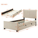 Upholstered Design Platform Bed With Trundle