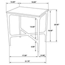 Baldwin - Rectangular Marble Top Side Table - White And Gold