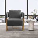 Modern Decorative Chair Teddy Fleece Upholstered And Metal Foot