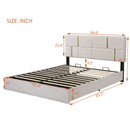 Queen Size Upholstered Platform Bed with Hydraulic Storage System,No Box Spring Needed,Beige
