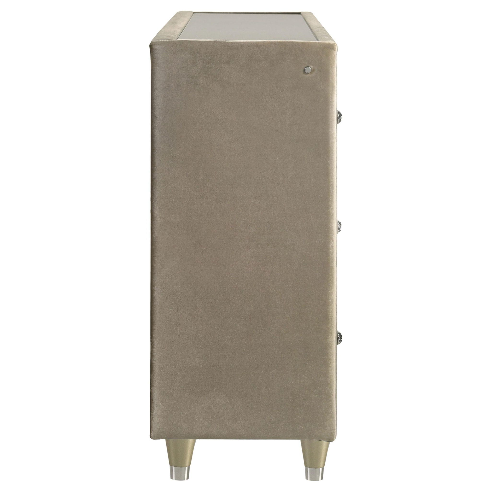 Lorient 8-drawer LED Bedroom Flame Box Dresser Ivory Camel