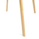 Dining Table With Splayed Rubberwood Legs & Faux Wood Tabletop, Mid Century Modern - White Oak