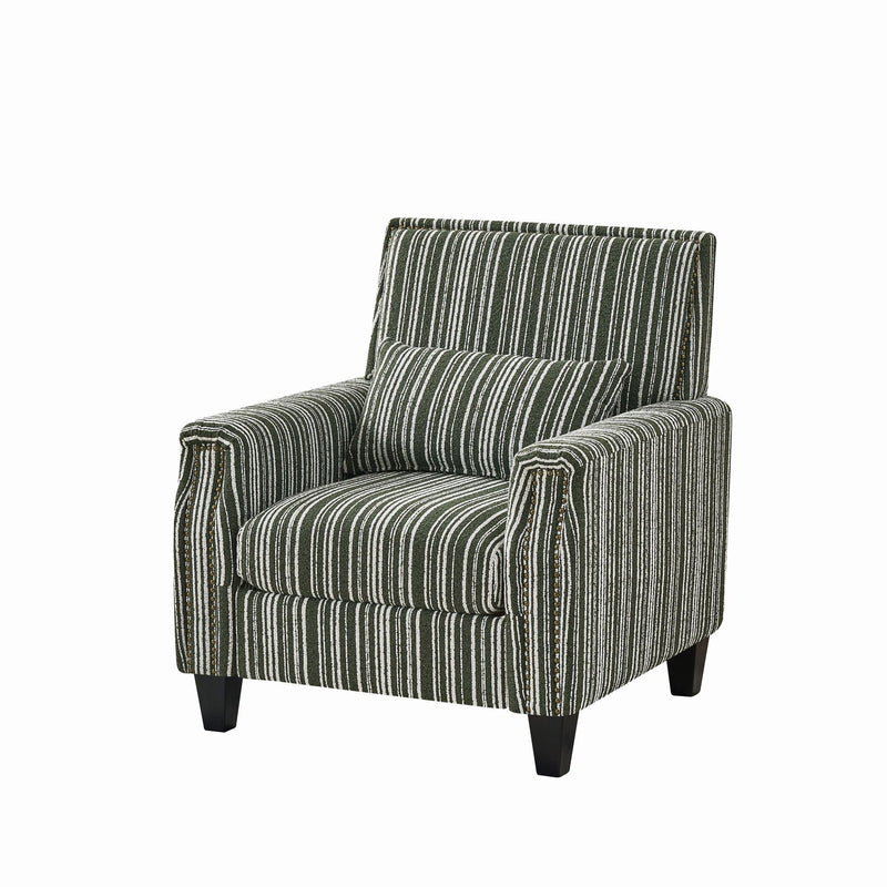 Accent Chair With Arms, Comfy Armchair For Living Room - Green