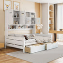 Daybed With All-In-One Cabinet And Shelf