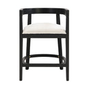 Modern Rubberwood Counter Stool Set With Upholstered Seats
