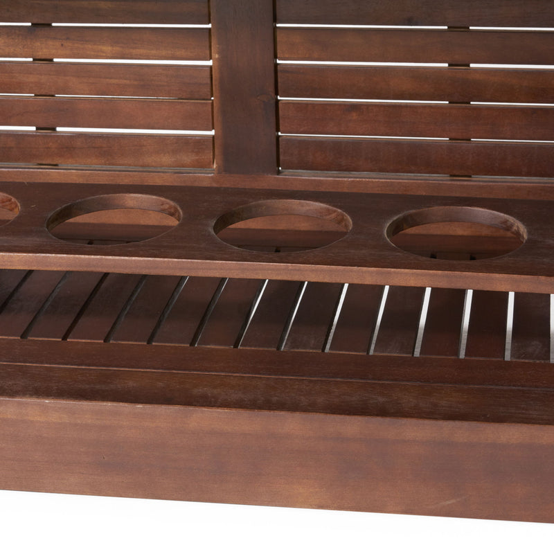 Riviera - Wood Bar Stylish Beverage Station Acacia Wood Compact - Brown