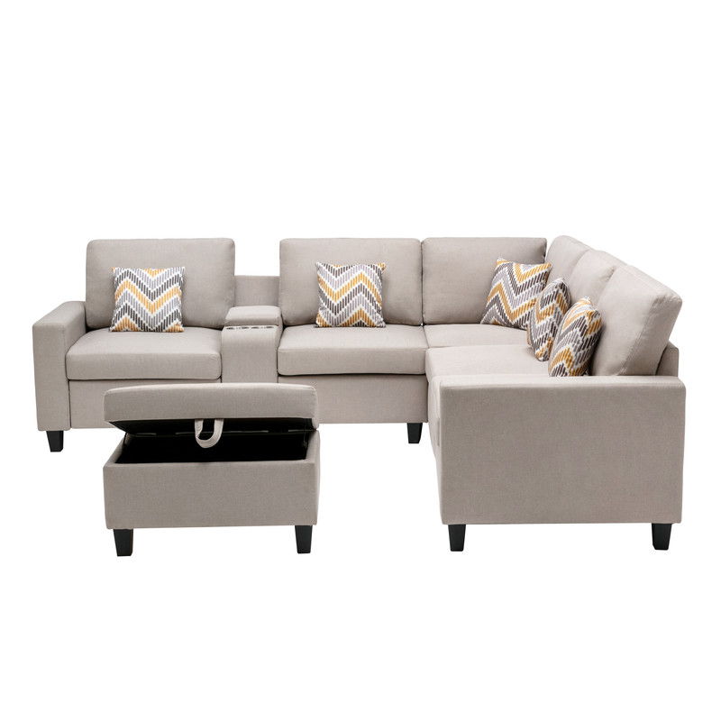 Nolan - 7 Piece Sectional Sofa With Pillows And Interchangeable Legs