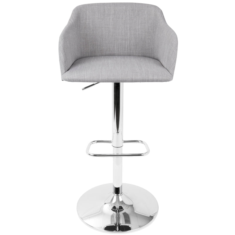 Daniella - Contemporary Adjustable Barstool With Swivel - Light Gray