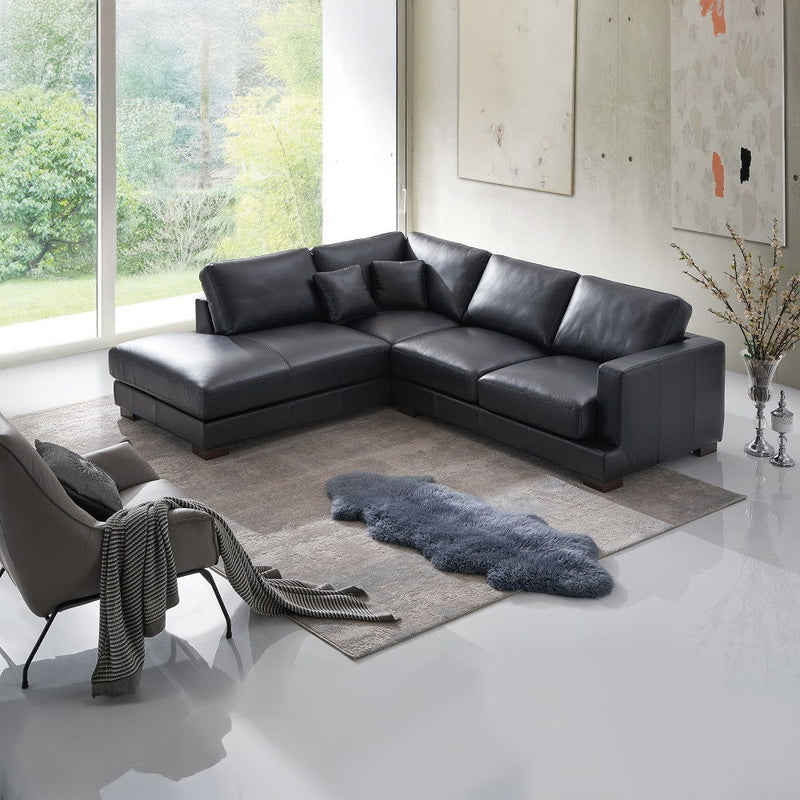 Geralyn - Sectional Sofa With 2 Pillows - Black