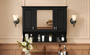 Wall Mounted Bathroom Medicine Wall Cabinet With Mirror & Open Shelves