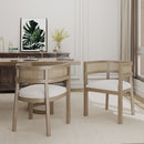 Contemporary Dining Chair Set With Rattan Backrest