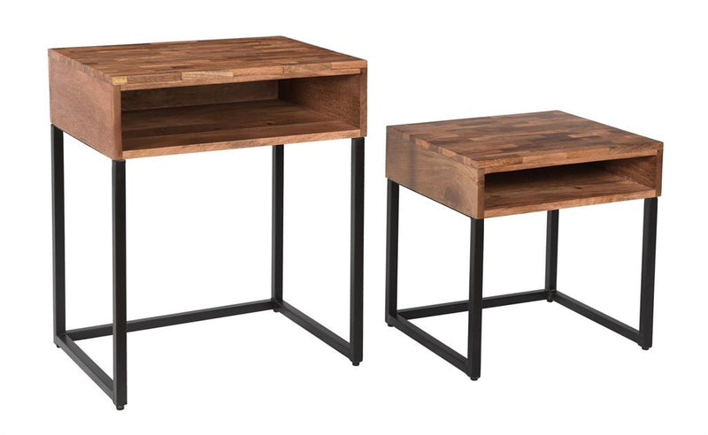 Carlin Solid Wood 2 pc Nesting Side End Tables