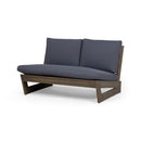 Outdoor Loveseat With Slat Paneling And Water Resistance Cushion - Dark Gray