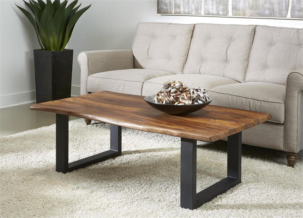 Solid Wood Live Edge Top Cocktail Coffee Table