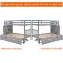 Twin over Twin/Full Bunk Bed with Twin Size Trundle (Gray)(OLD SKU :LP000025AAE)