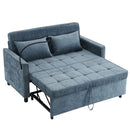 Pull-Out Sleeper Sofa With Reversible Backrest Cushion, Side Pockets, 2 USB Ports And A Phone Holder For Living Room