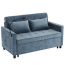 Pull-Out Sleeper Sofa With Reversible Backrest Cushion, Side Pockets, 2 USB Ports And A Phone Holder For Living Room