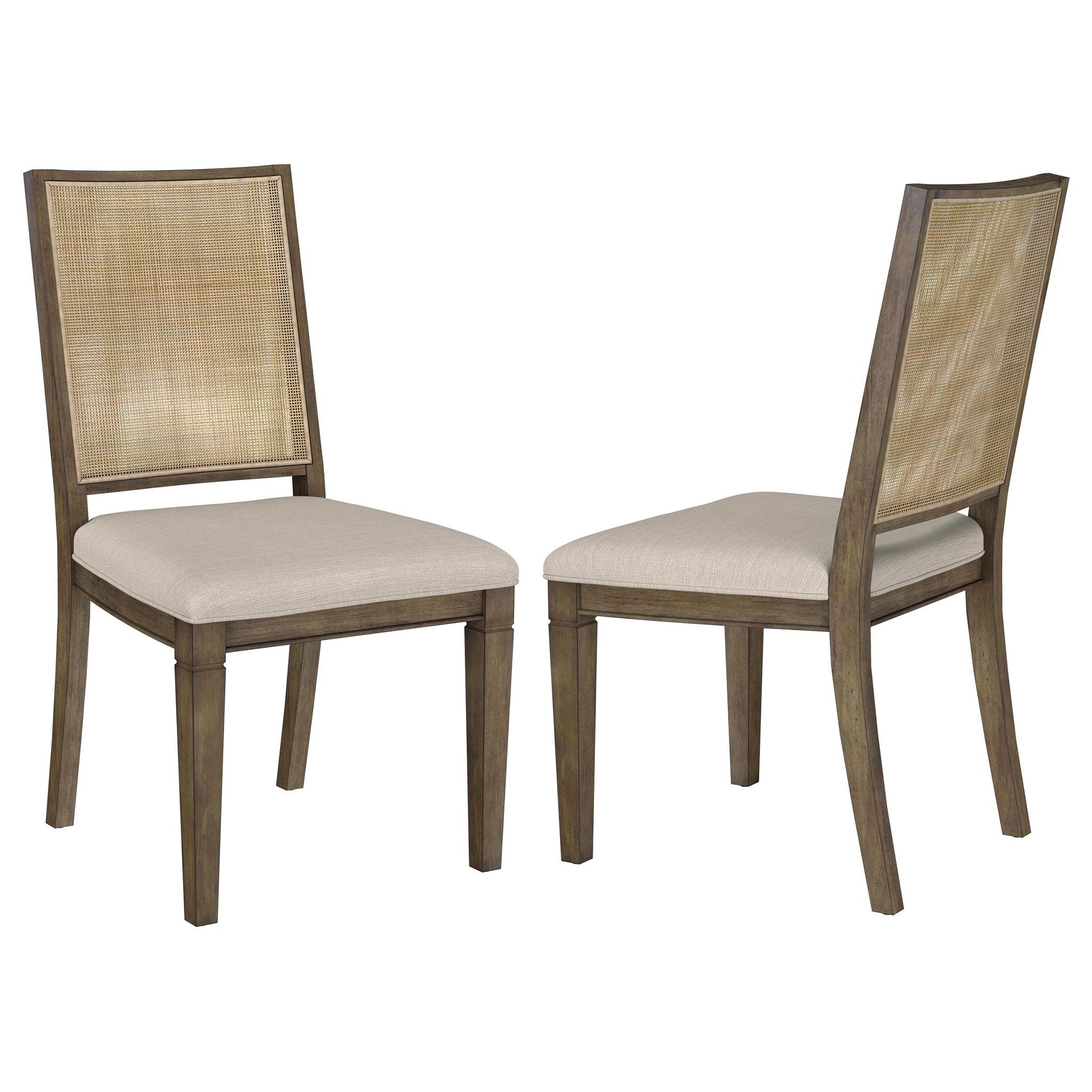 Matisse Woven Rattan Back Dining Side Chair Brown (Set of 2) - Atlantic Fine Furniture Melbourne FL
