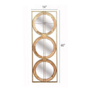 3 Mirror Piece Wall Mirror InRectangular Frame, Home Wall Decor For Bedroom Living Room - Brown