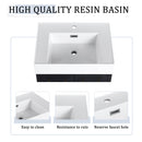 Modern Wall Mounted Bathroom Vanity With Resin Sink And Storage Rack