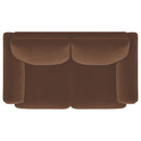 Selma - Velvet Upholstered Crescent Arm Loveseat - Rust
