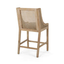 French Country Fabric Upholstered Counter Stools (Set of 2)