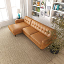 Allison - Mid-Century Modern Leather Sectional Sofa Chaise