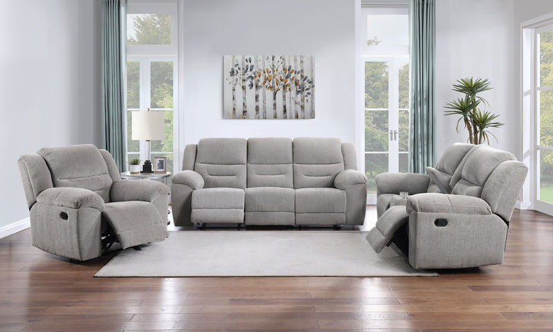 Gilson - Chenille Upholstered Reclining Loveseat - Gray