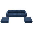 Modular U Shaped Sectional With Ottomans, Luxury Cloud Floor Couch With Deep Seat Fully Compressed Upholstered Sofa